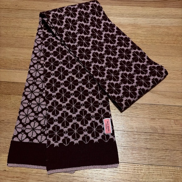 Kate Spade Burgundy and Pink Floral Scarf - Picture 3 of 6